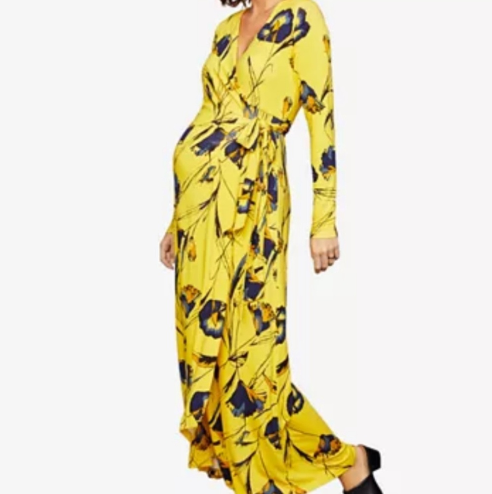 Maternity Printed Maxi Wrap Dress